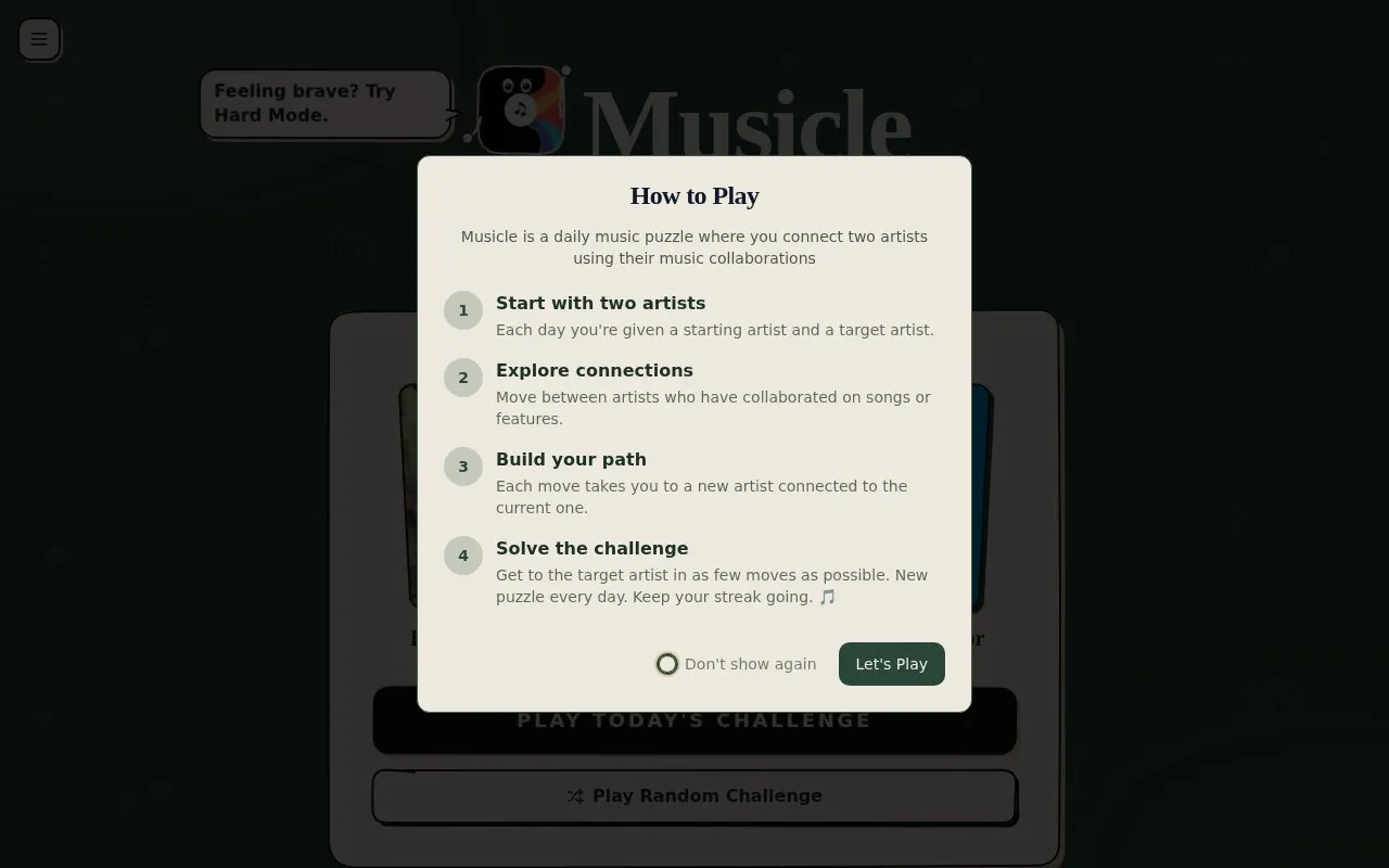 Musicle homepage screenshot