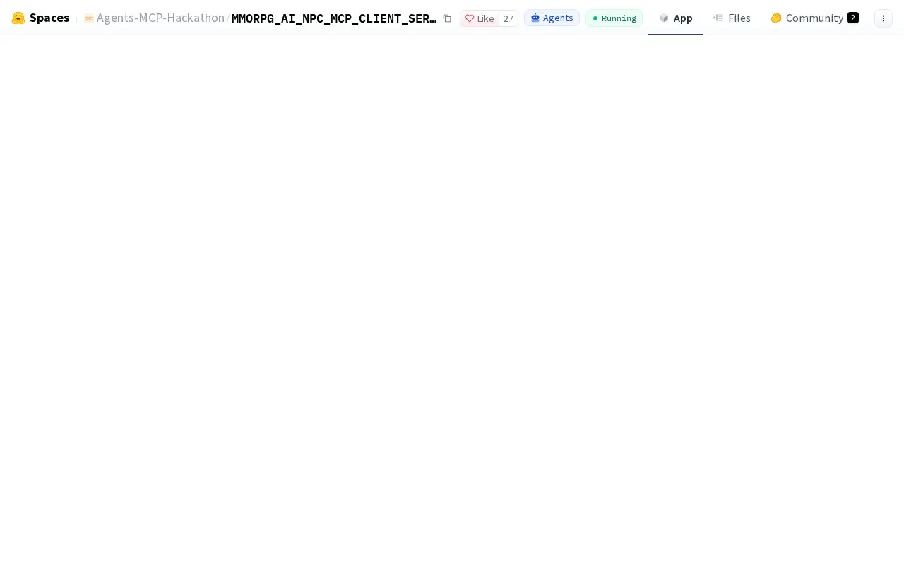 MMORPG AI NPC MCP CLIENT SERVER homepage screenshot