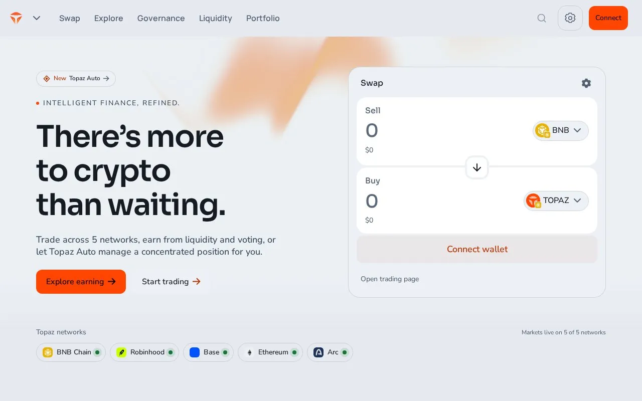 Topaz CL homepage screenshot