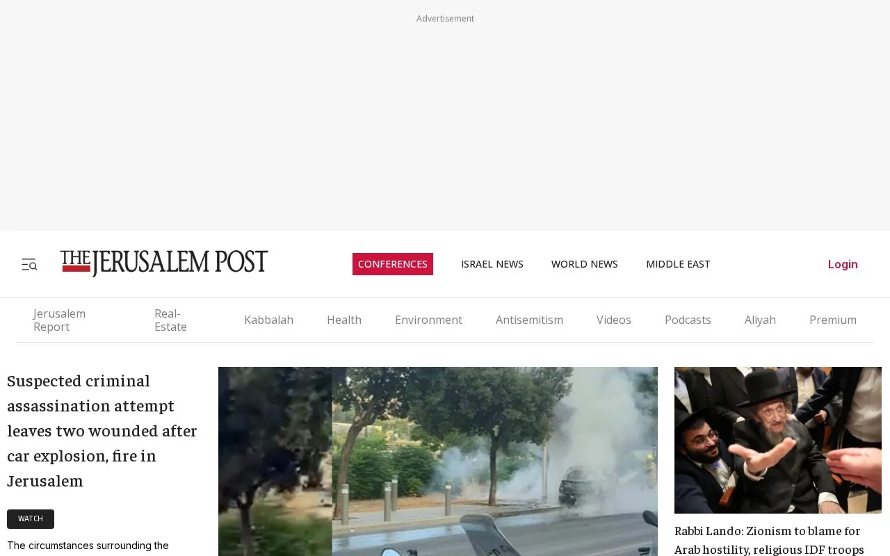 The Jerusalem Post homepage screenshot