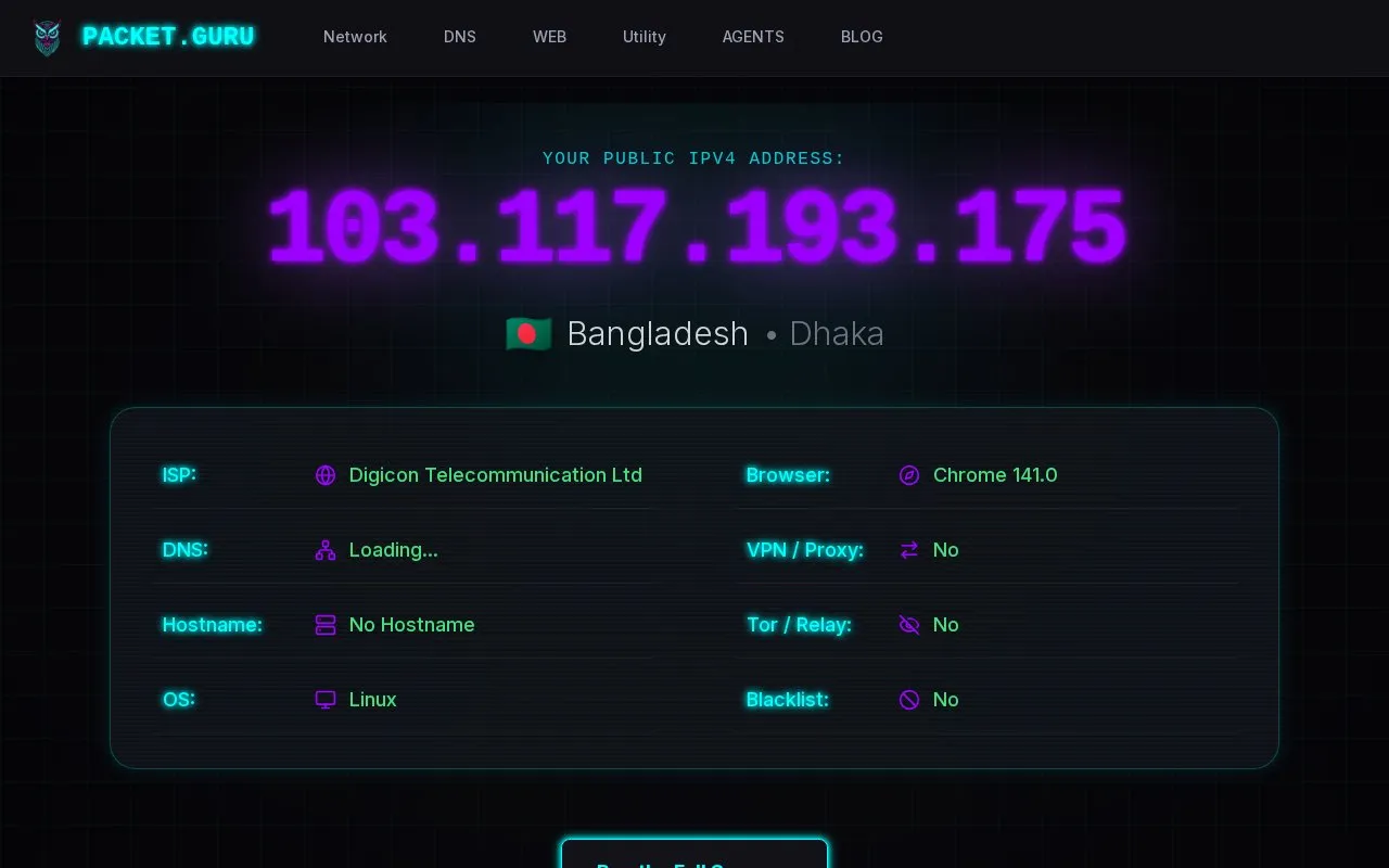 packet.guru homepage screenshot