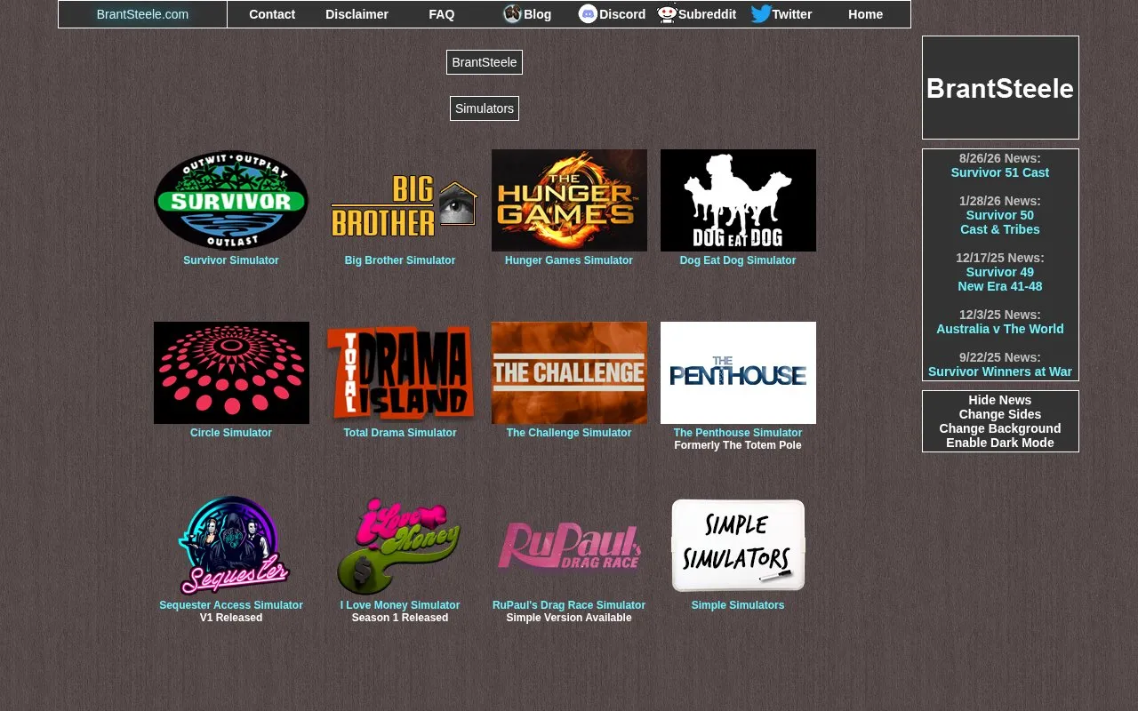 BrantSteele homepage screenshot