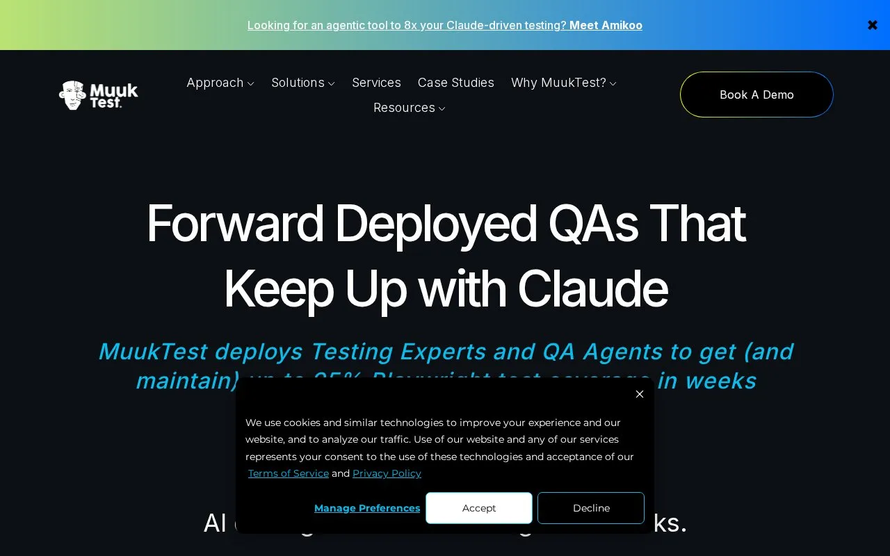 MuukTest homepage screenshot