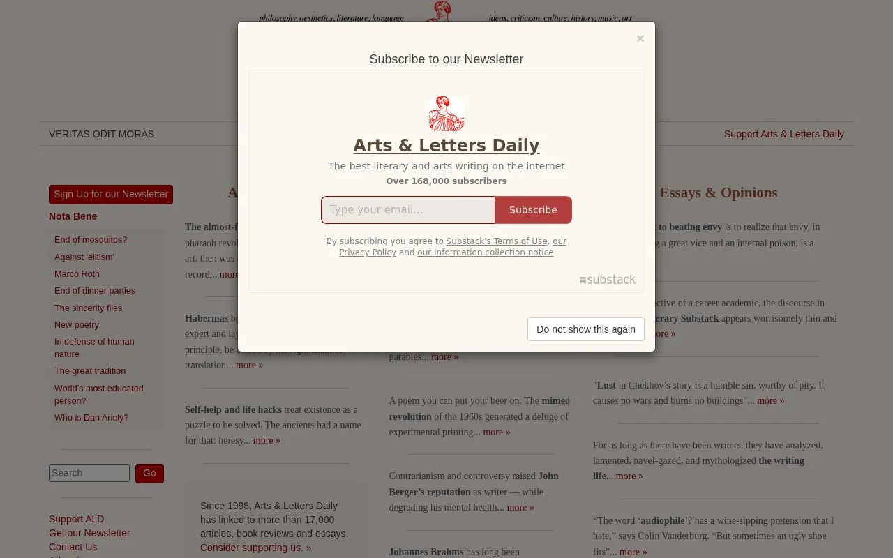 AlDaily homepage screenshot