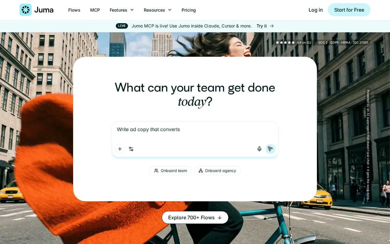 Juma homepage screenshot