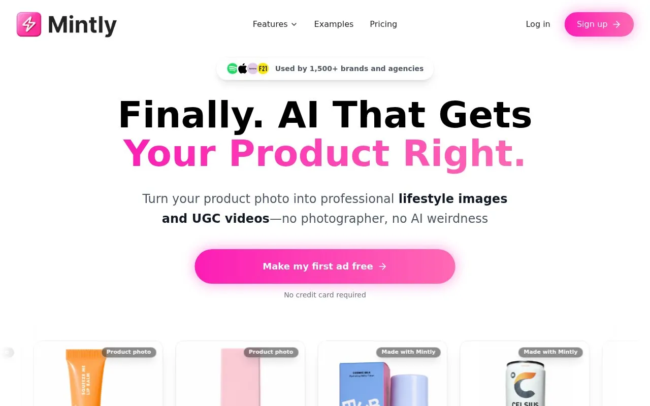 Mintly homepage screenshot