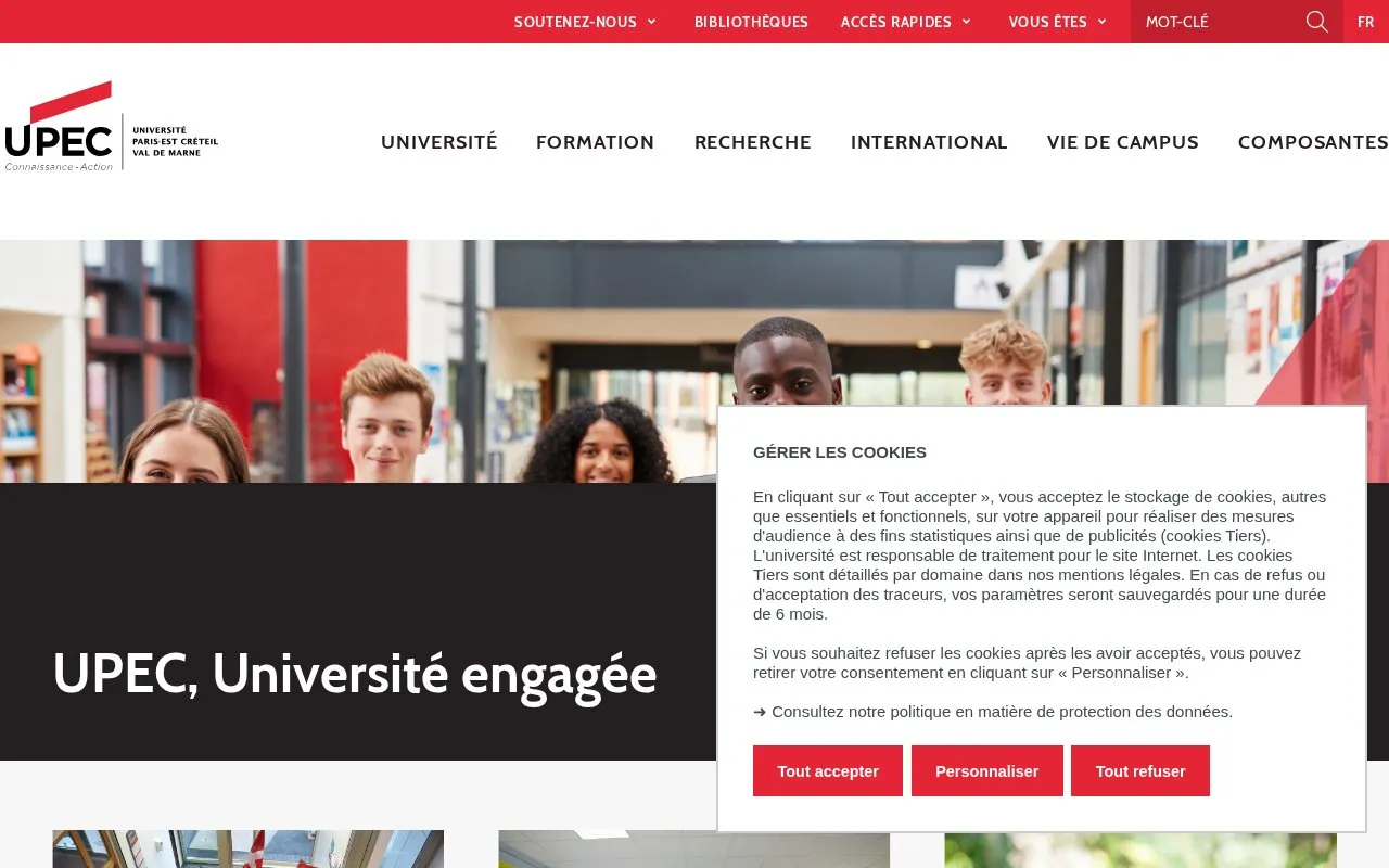 Universite Paris-Est Creteil homepage screenshot