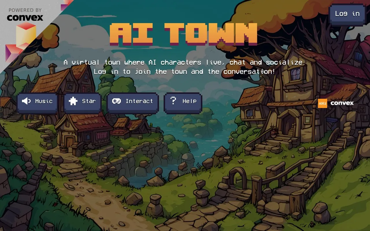 AI Town homepage screenshot