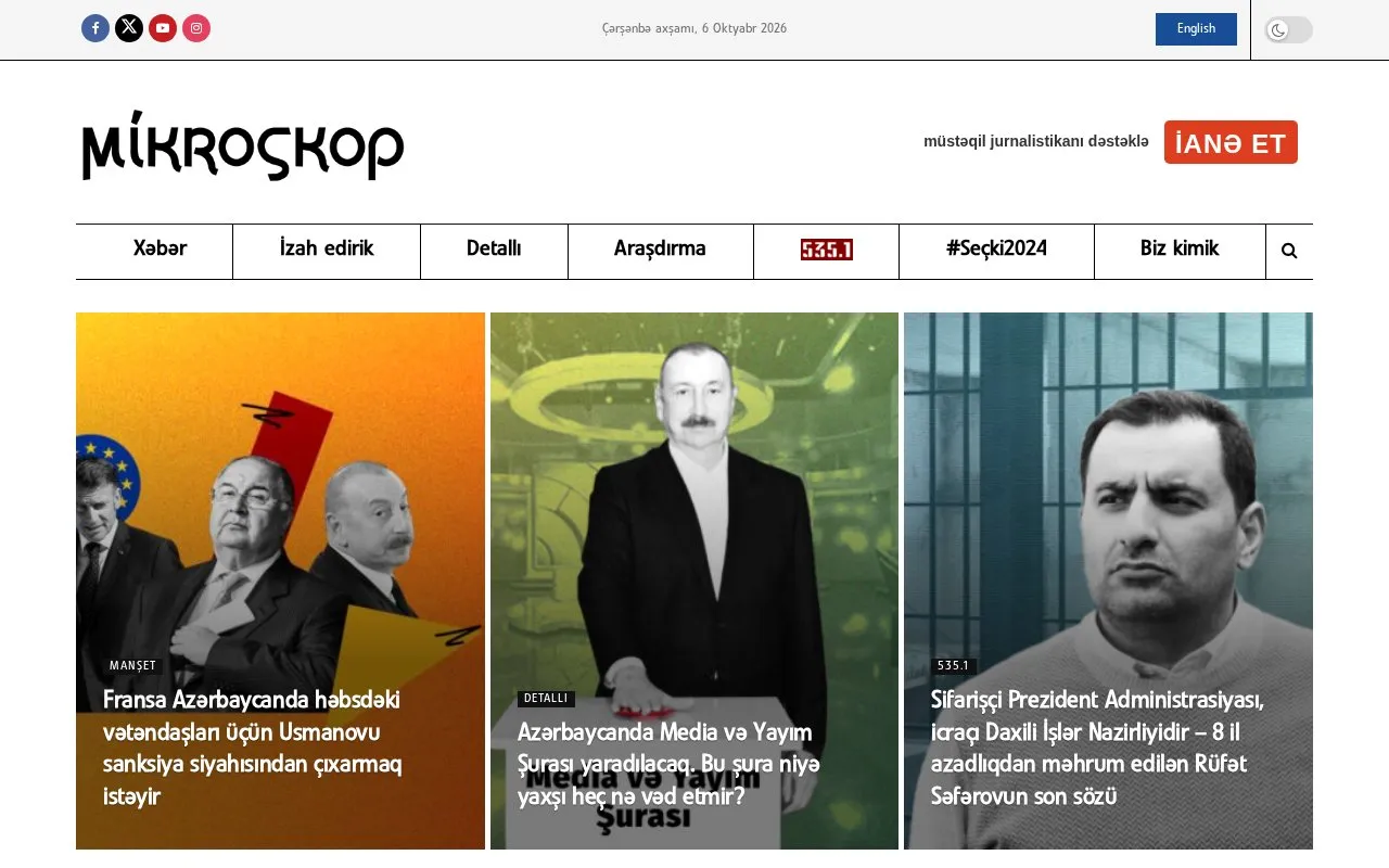 Mikroskop Media homepage screenshot