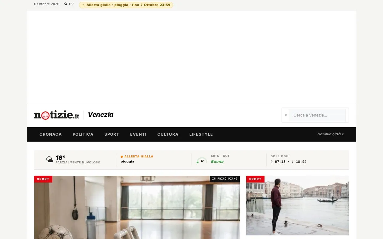 notizie.it Venice homepage screenshot