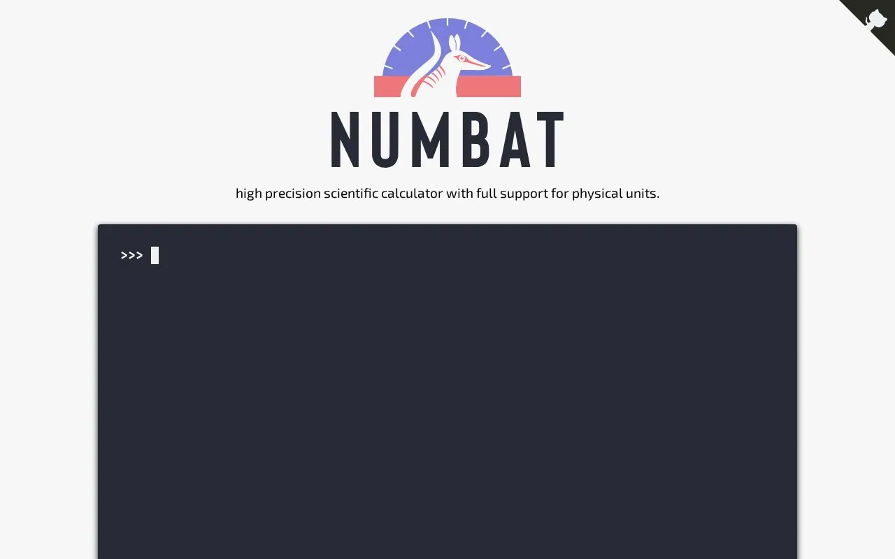 Numbat homepage screenshot