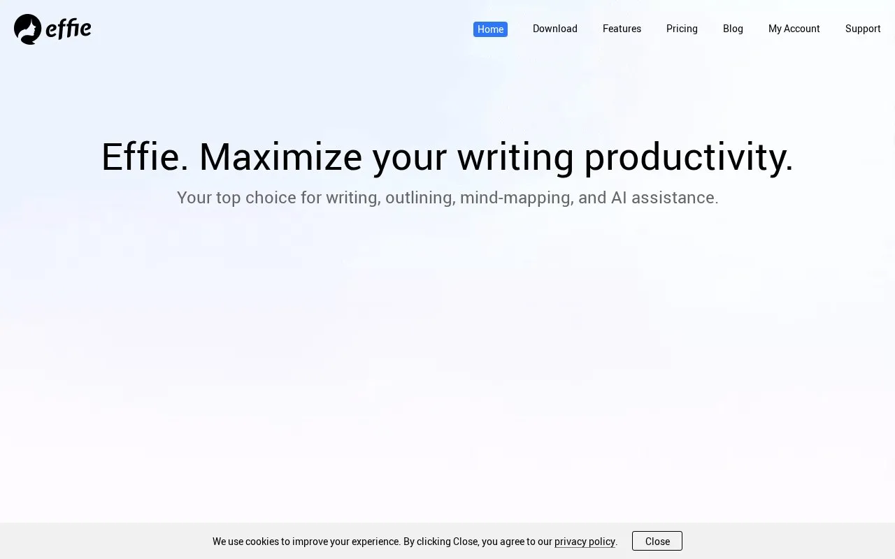 Effie homepage screenshot