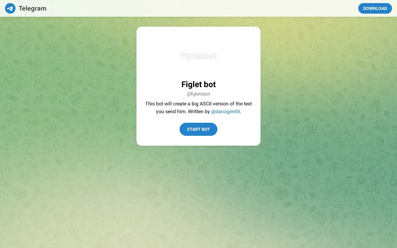 @figletsbot homepage screenshot