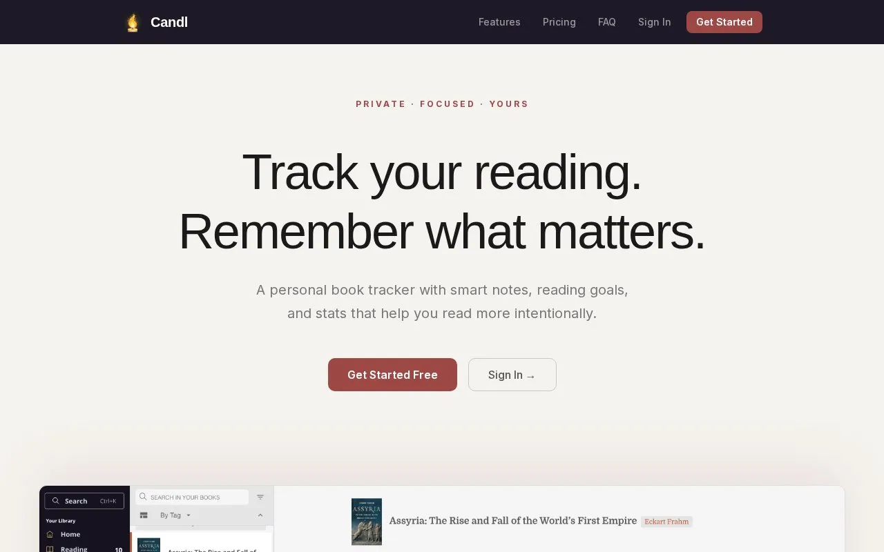 CandlApp homepage screenshot