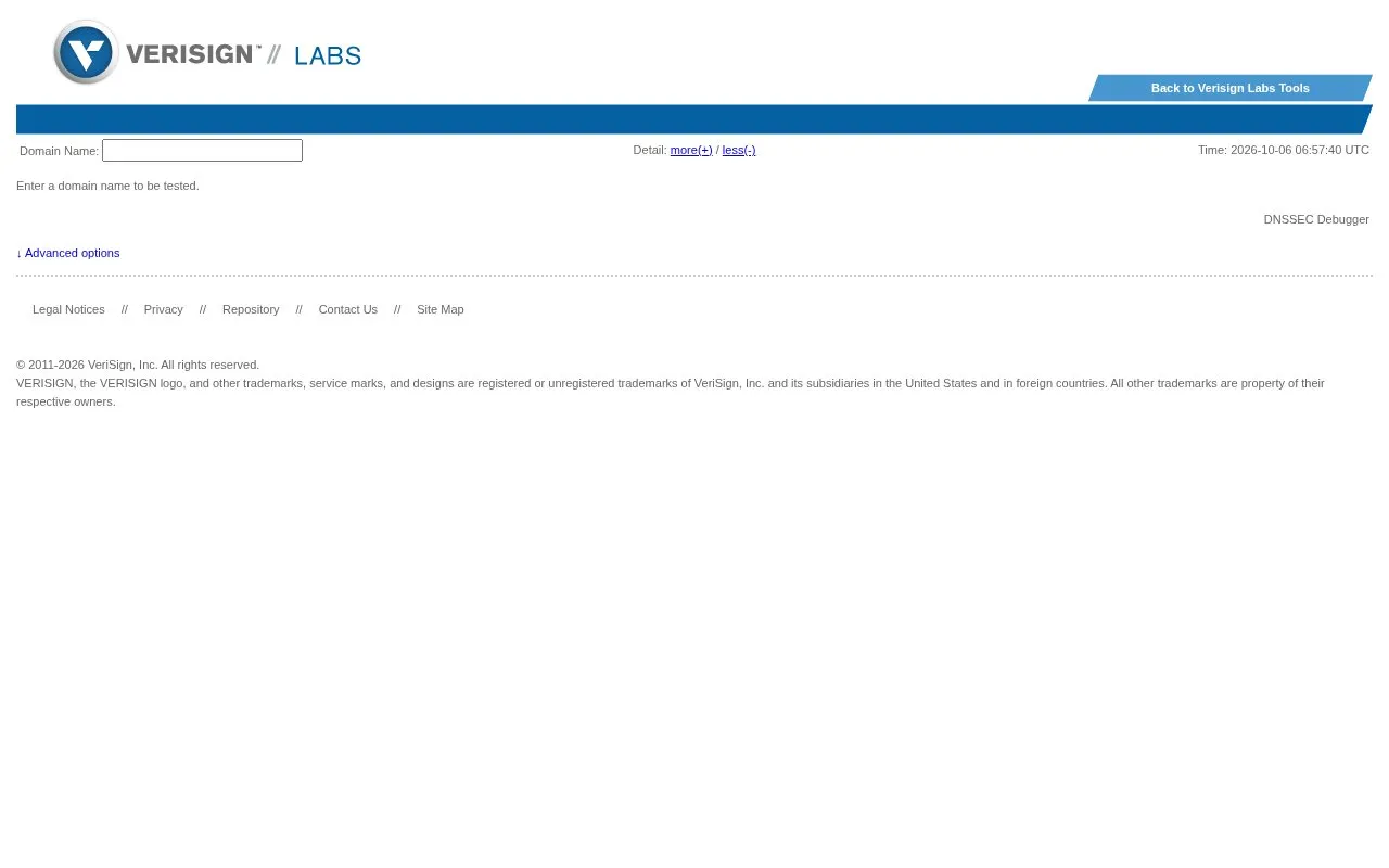 Verisign homepage screenshot