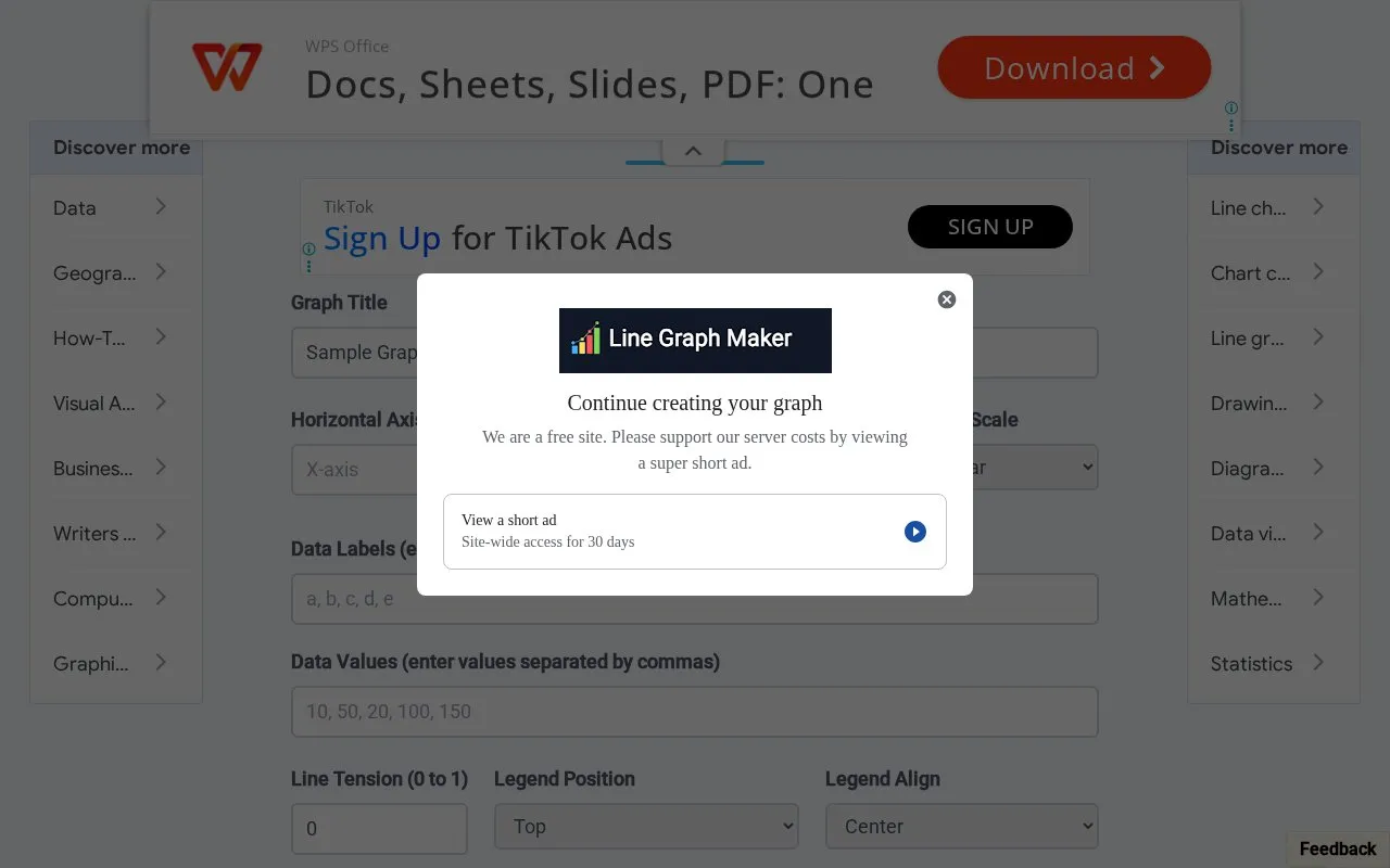 LineGraphMaker homepage screenshot