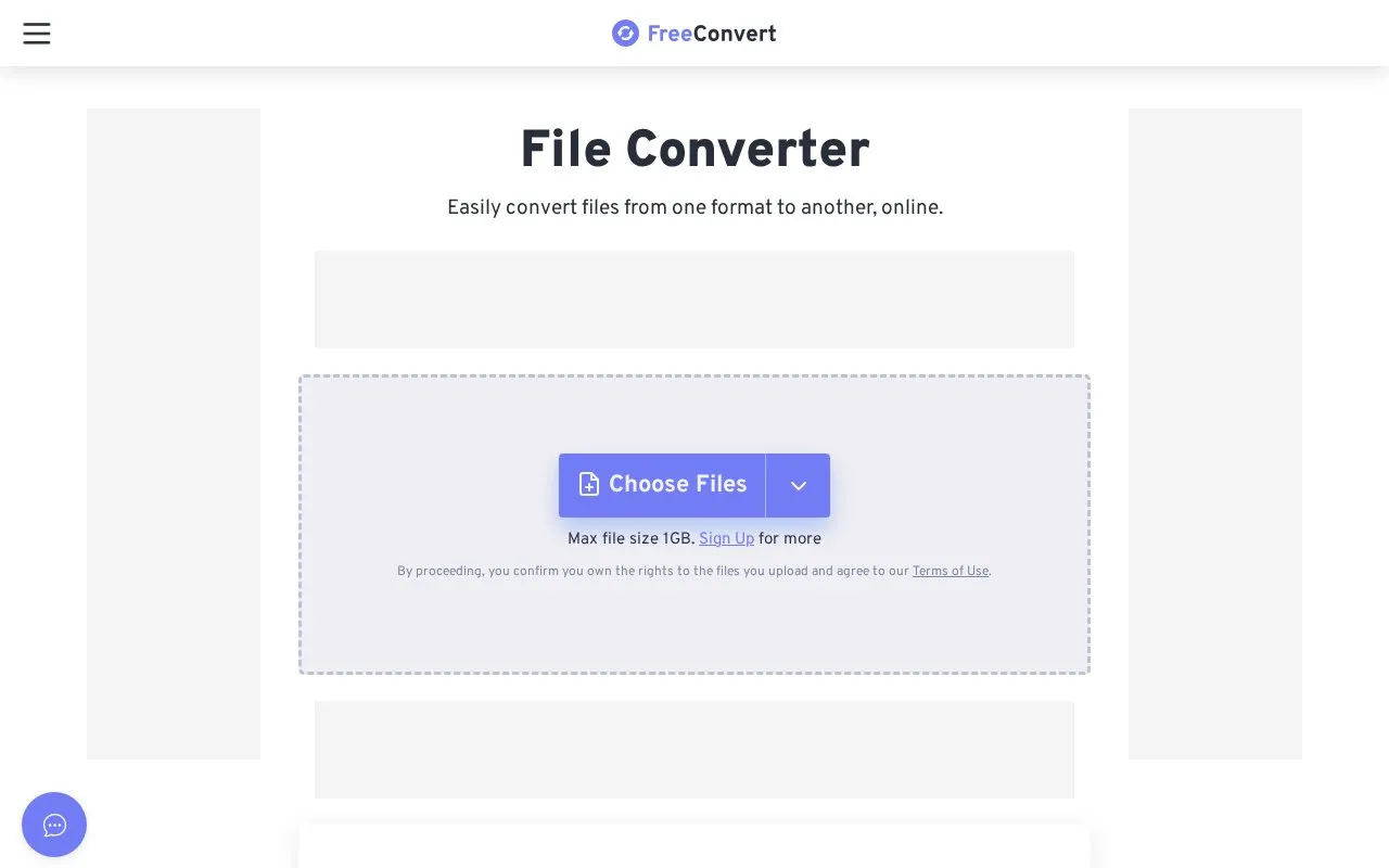 FreeConvert homepage screenshot