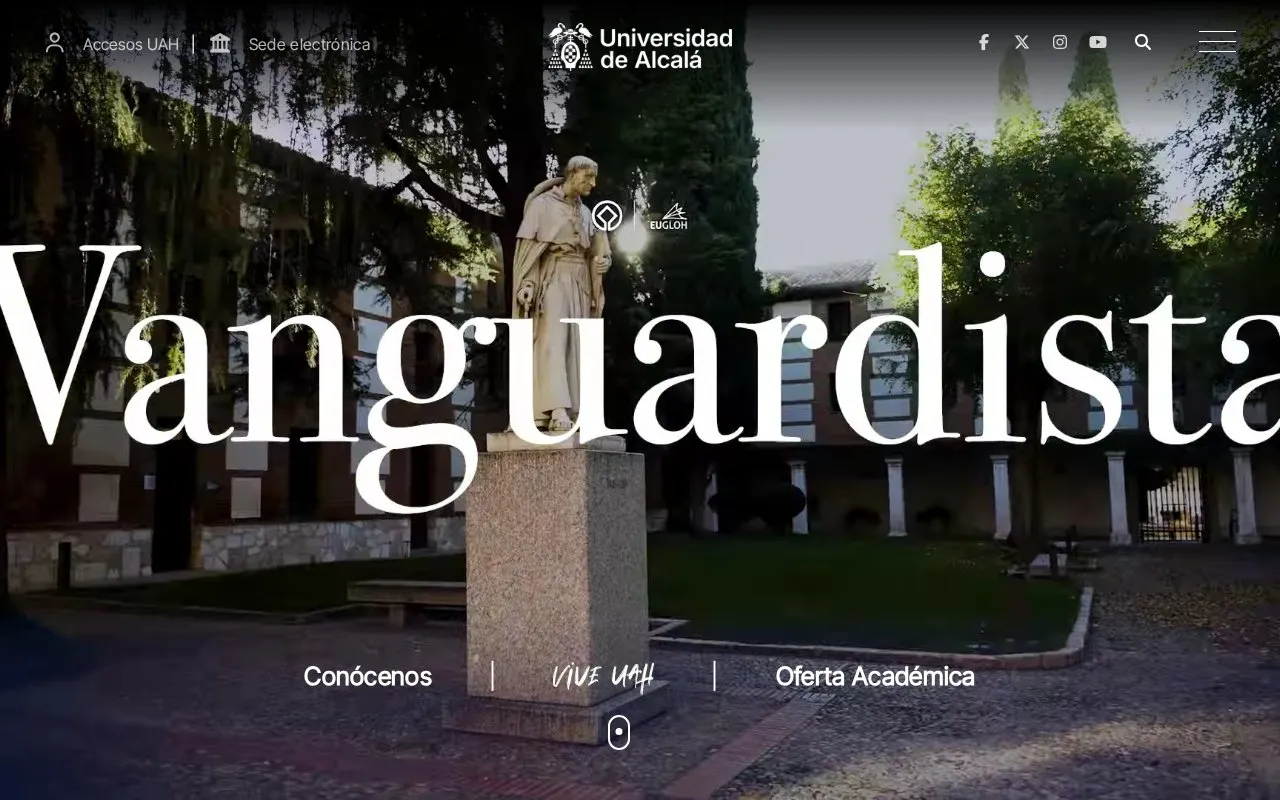 Universidad de Alcala homepage screenshot