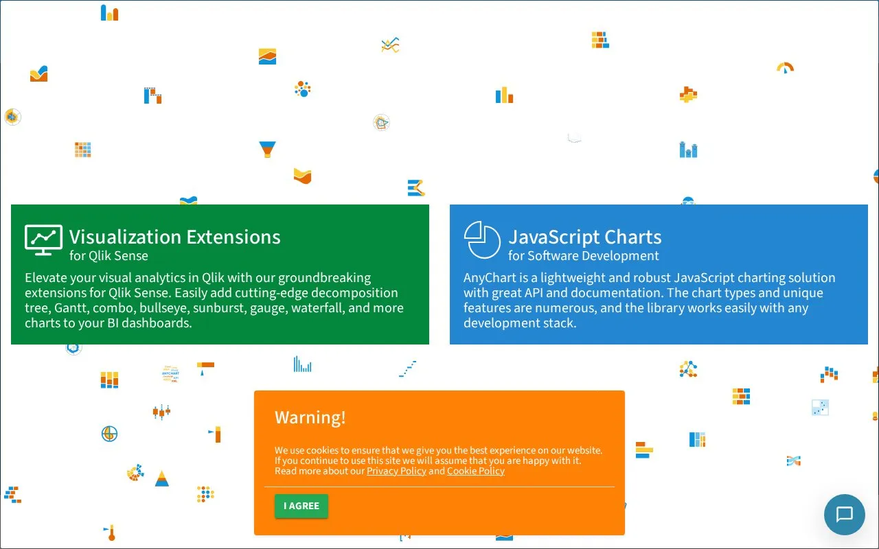 AnyChart homepage screenshot