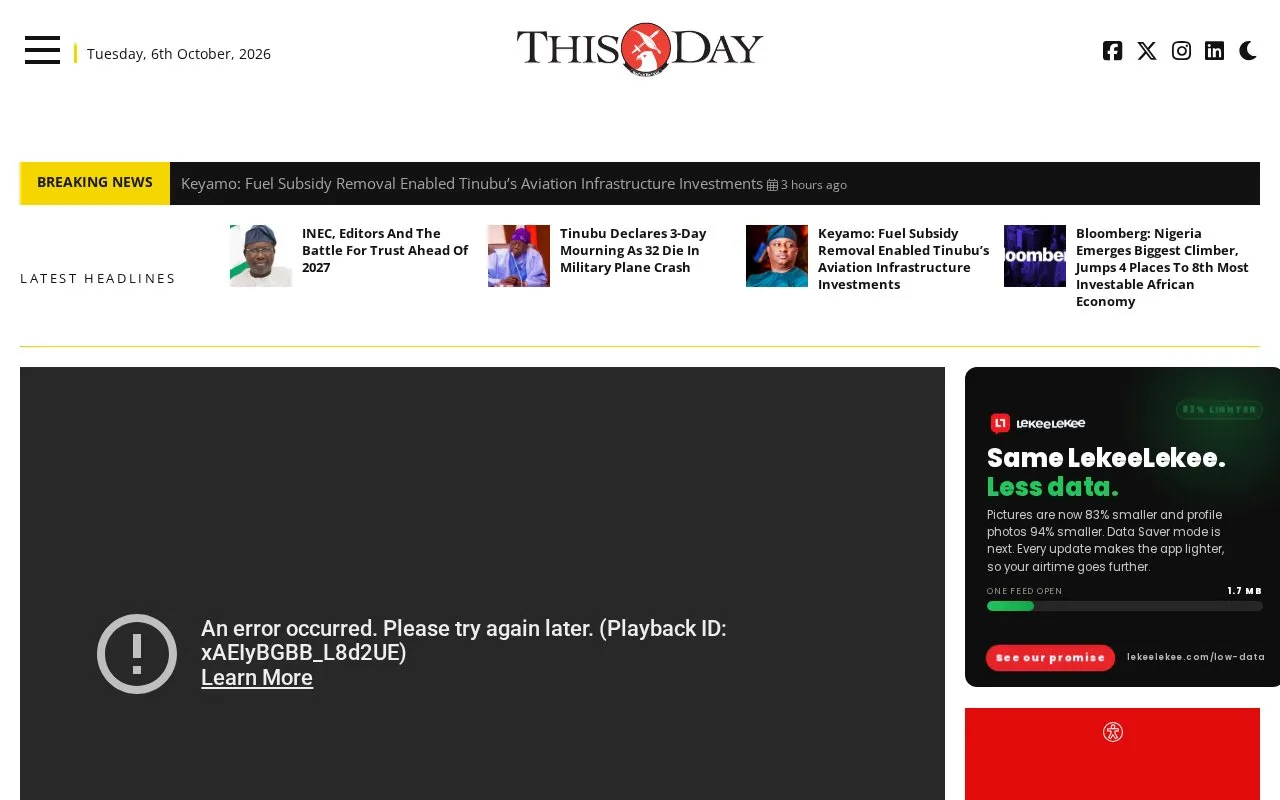 This Day homepage screenshot