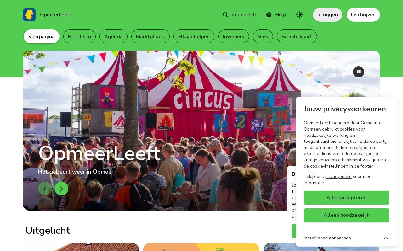 OpmeerLeeft homepage screenshot