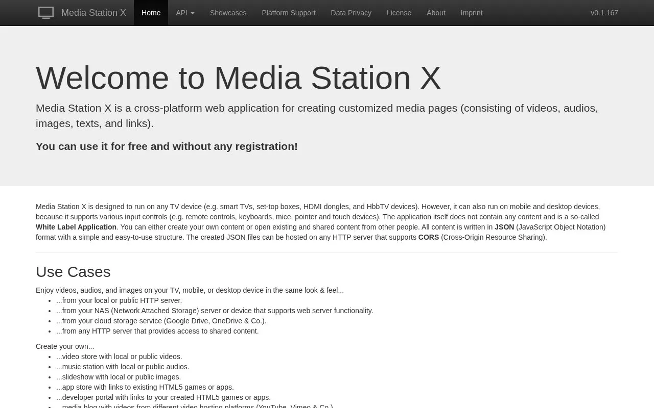 MSX homepage screenshot