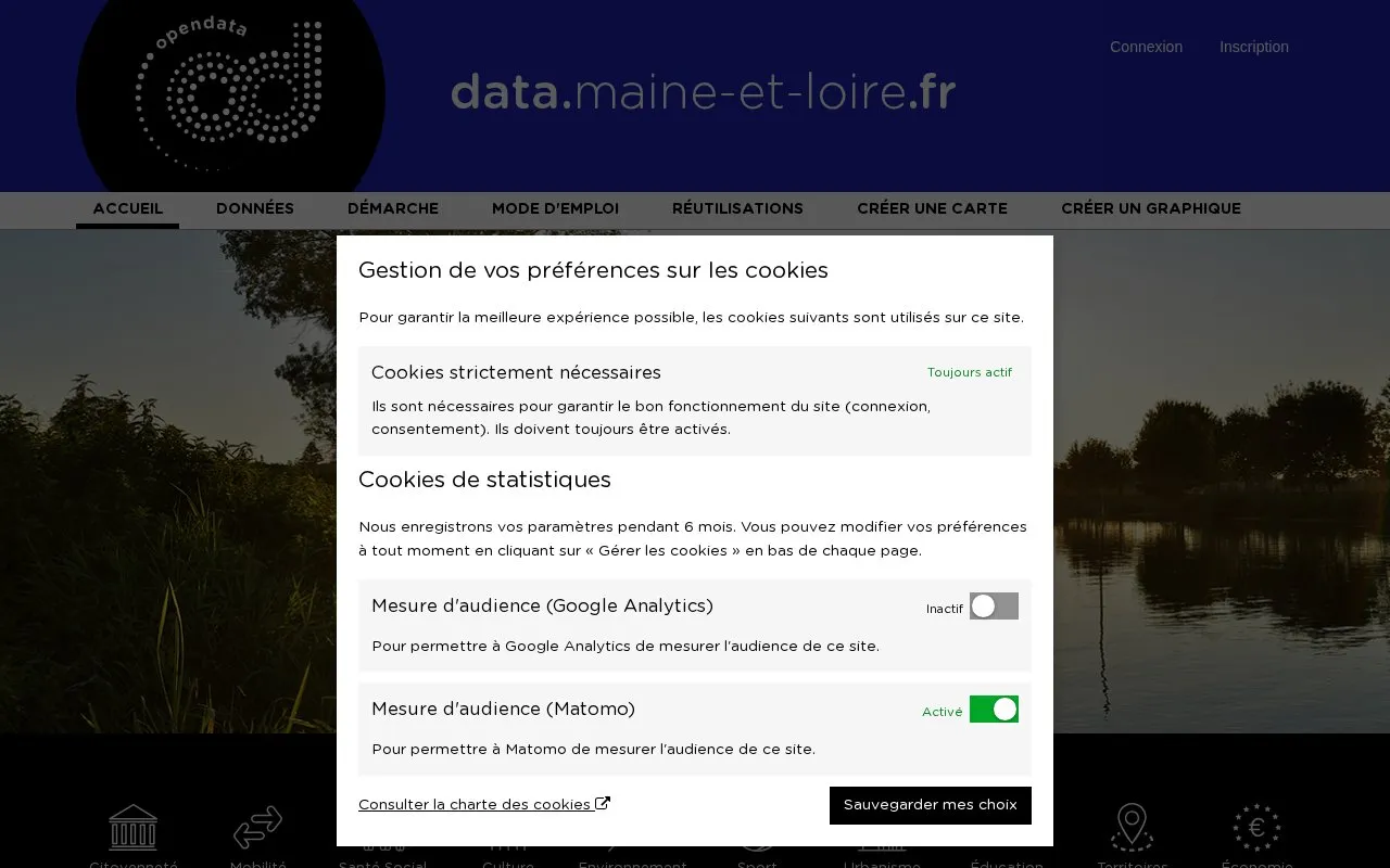 data.maine-et-loire.fr homepage screenshot
