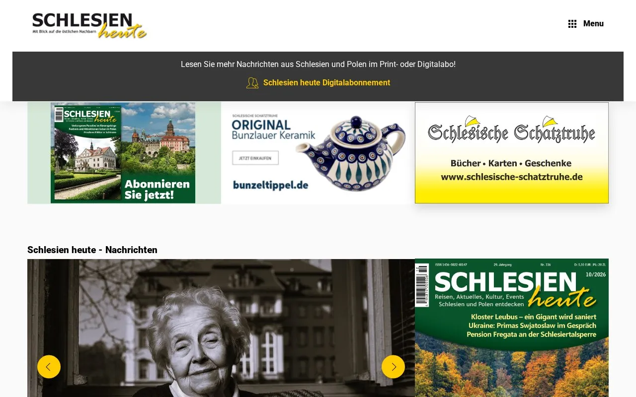Schlesien heute homepage screenshot