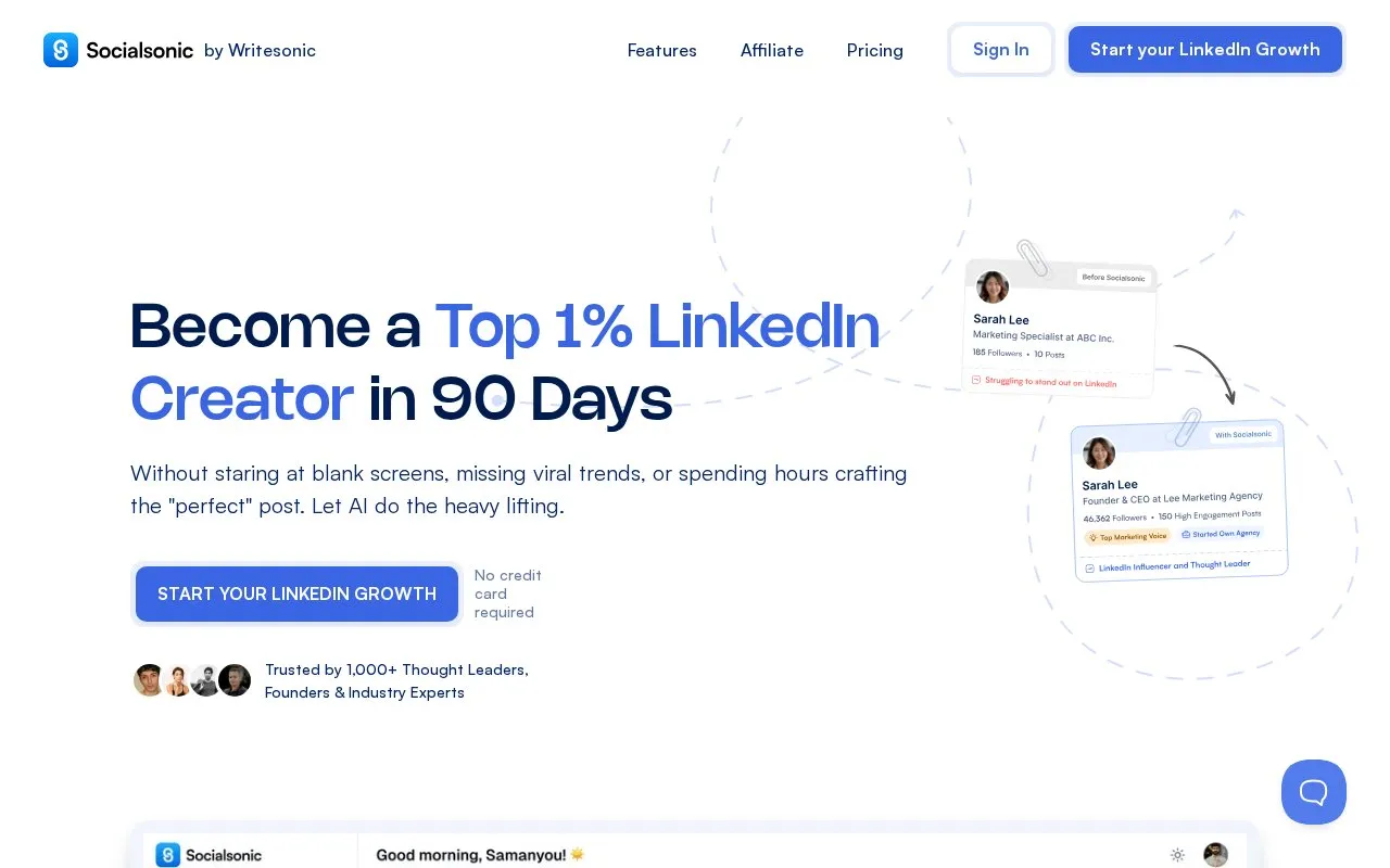 Socialsonic homepage screenshot