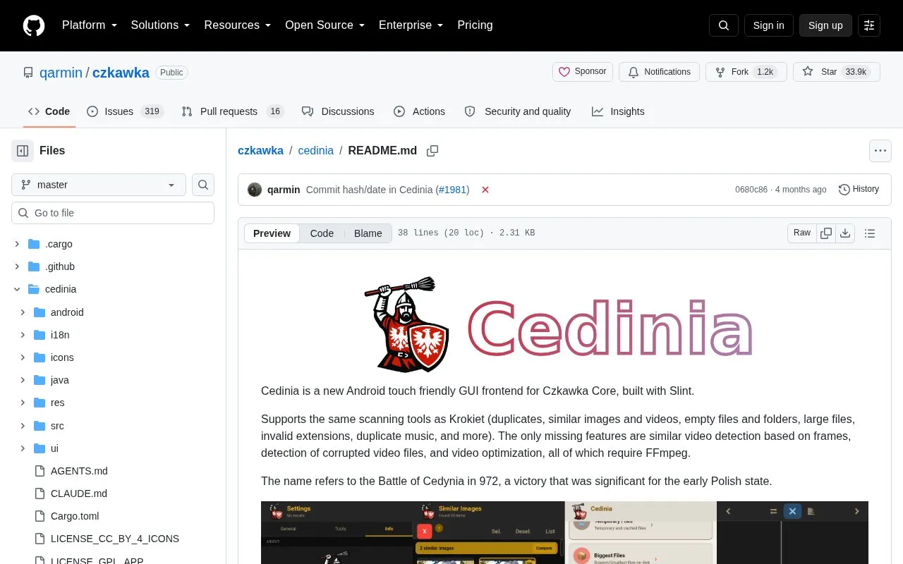Cedinia homepage screenshot