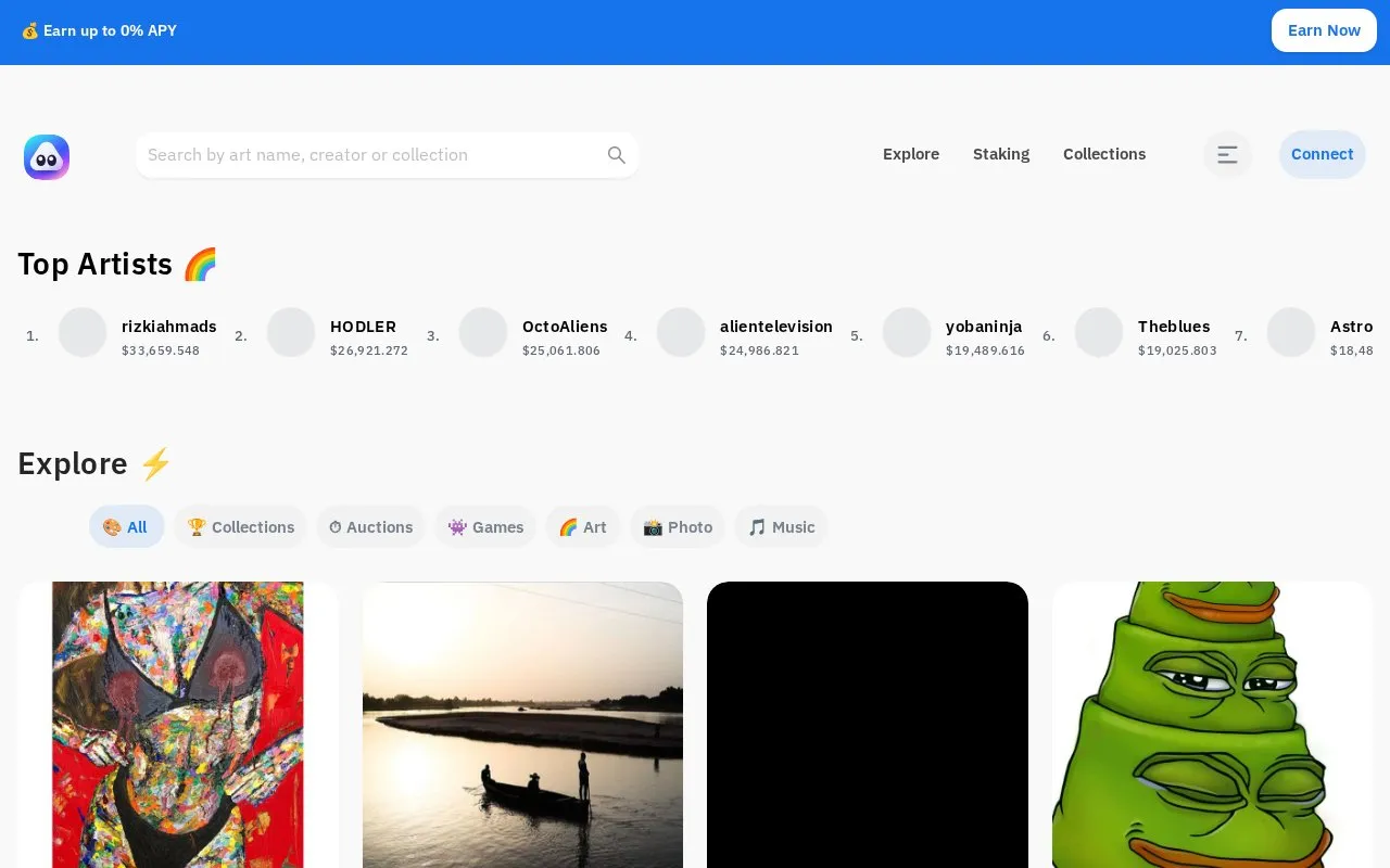 AirNFTs homepage screenshot