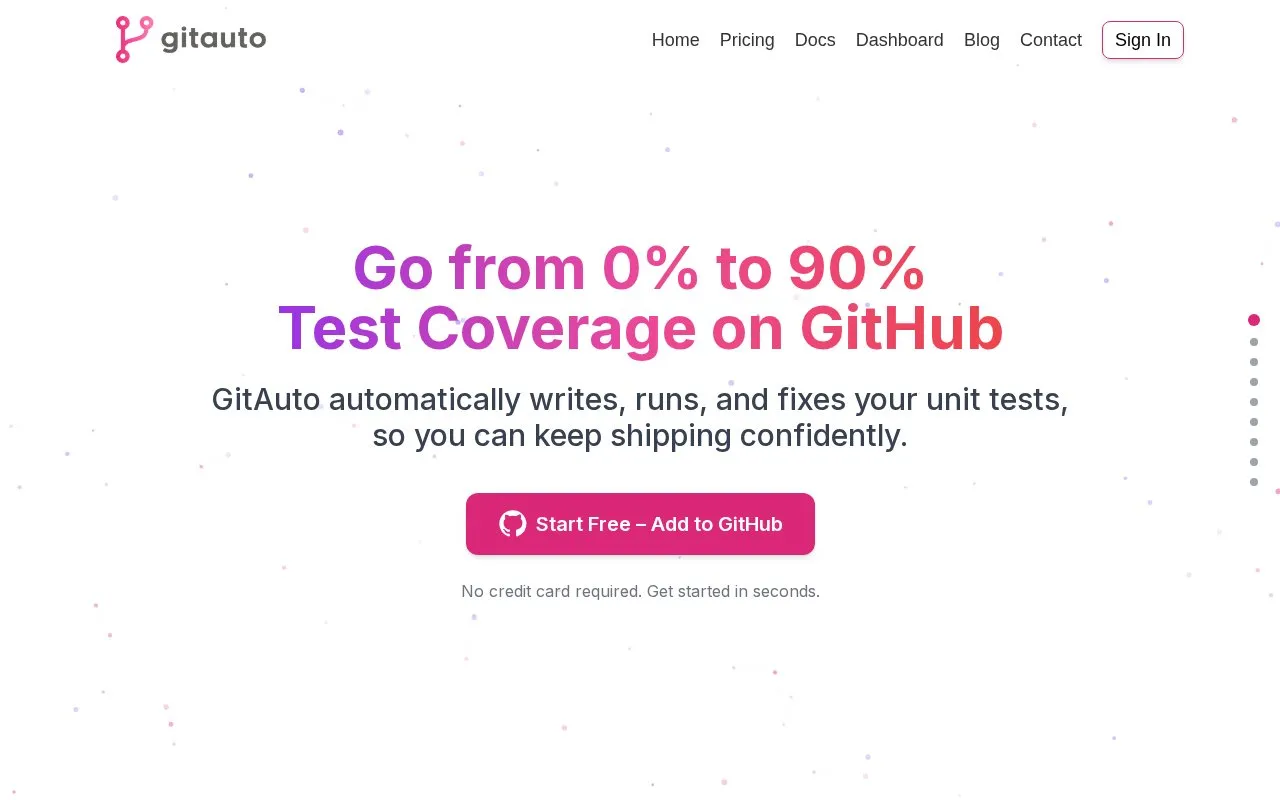 GitAuto homepage screenshot