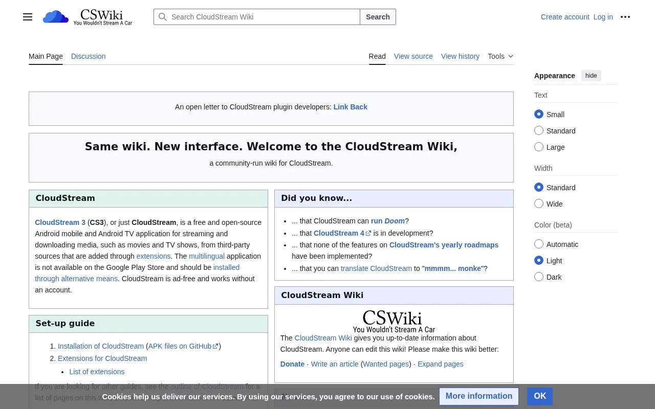 Docs homepage screenshot