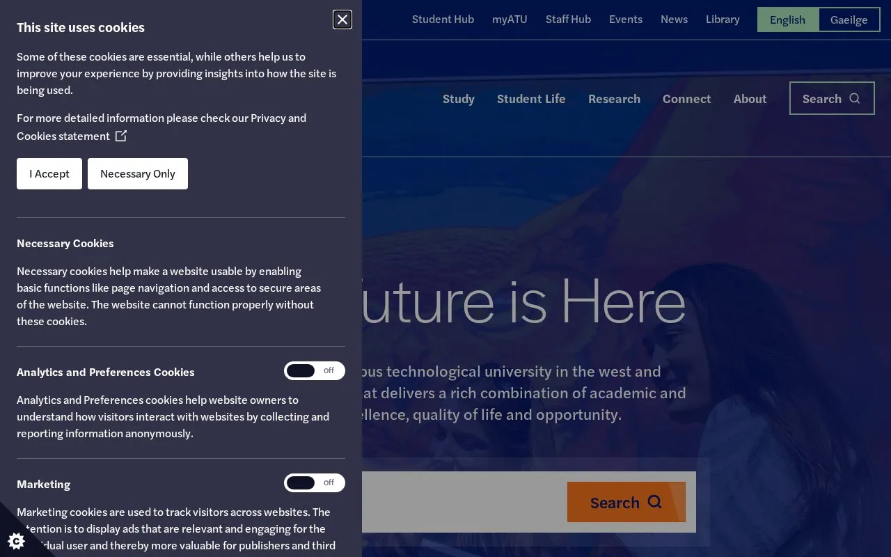 Atlantic Technological University homepage screenshot