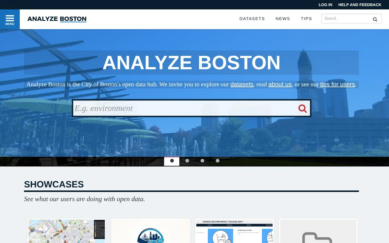 Analyze Boston homepage screenshot