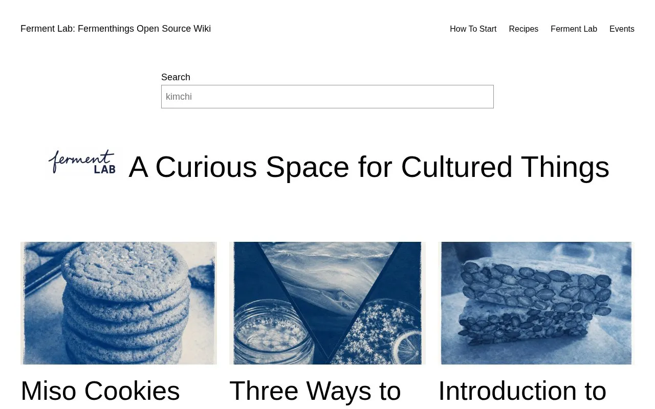 FermenThings homepage screenshot