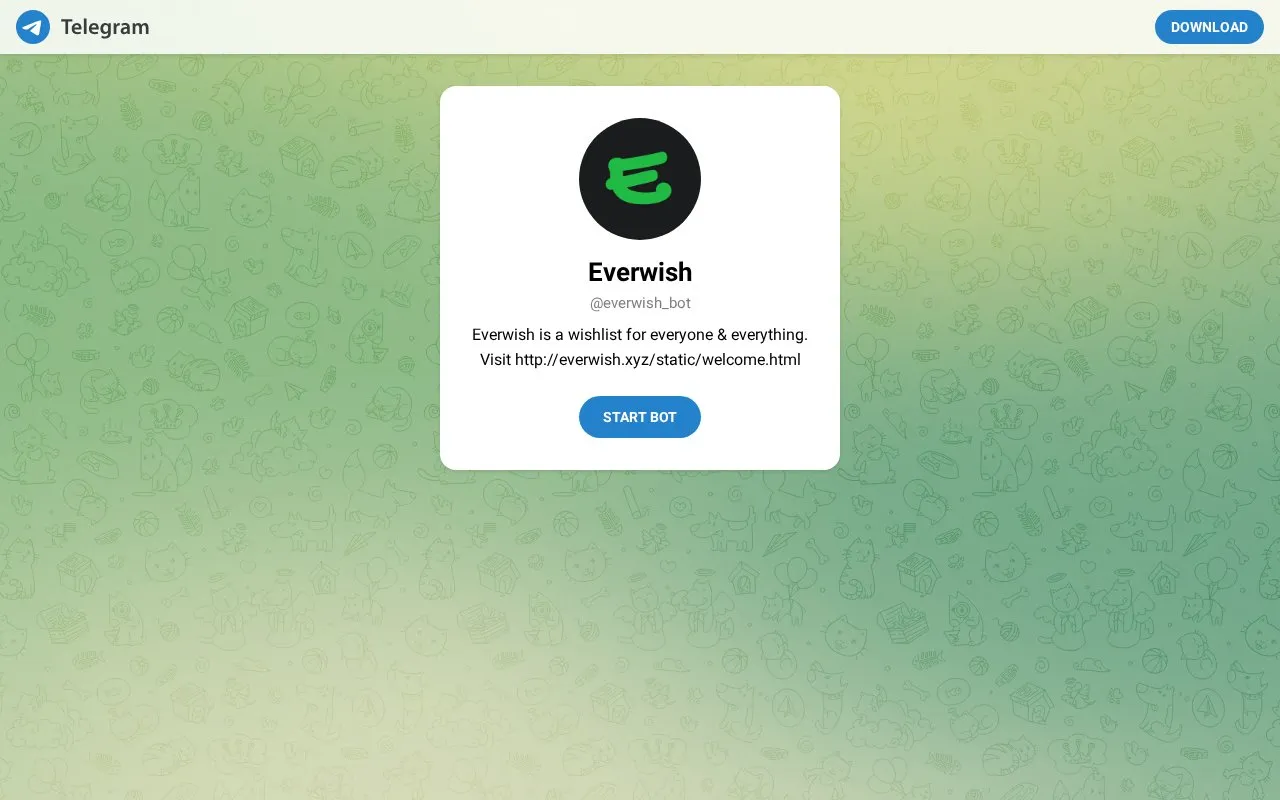 @everwish_bot homepage screenshot