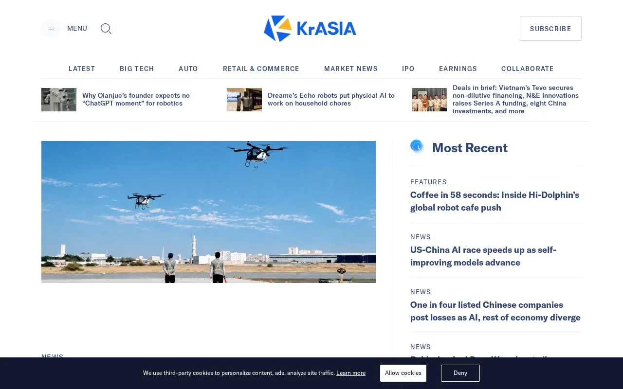 KrASIA homepage screenshot