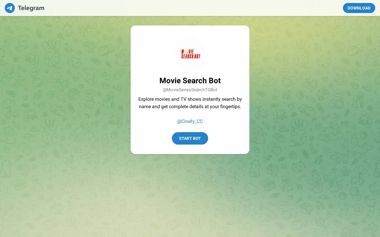@MovieSeriesSearchTGBot homepage screenshot