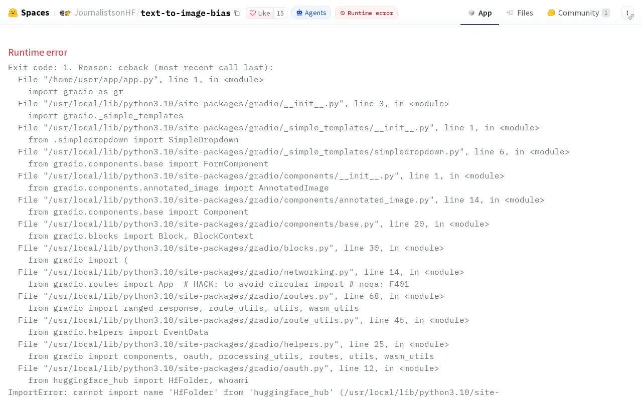Text To Image Bias homepage screenshot
