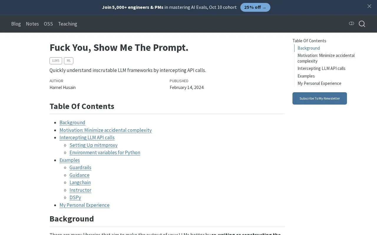F You, Show Me The Prompt homepage screenshot