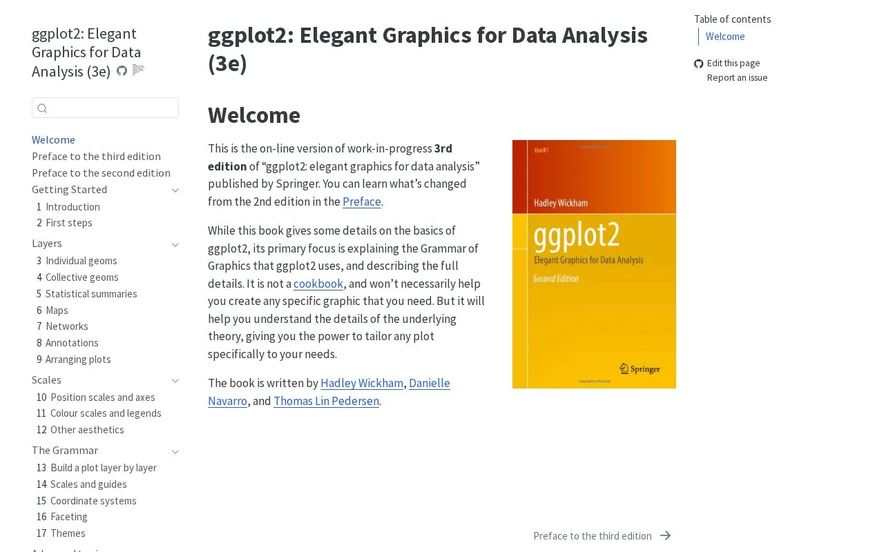 ggplot2: Elegant Graphics for Data Analysis homepage screenshot