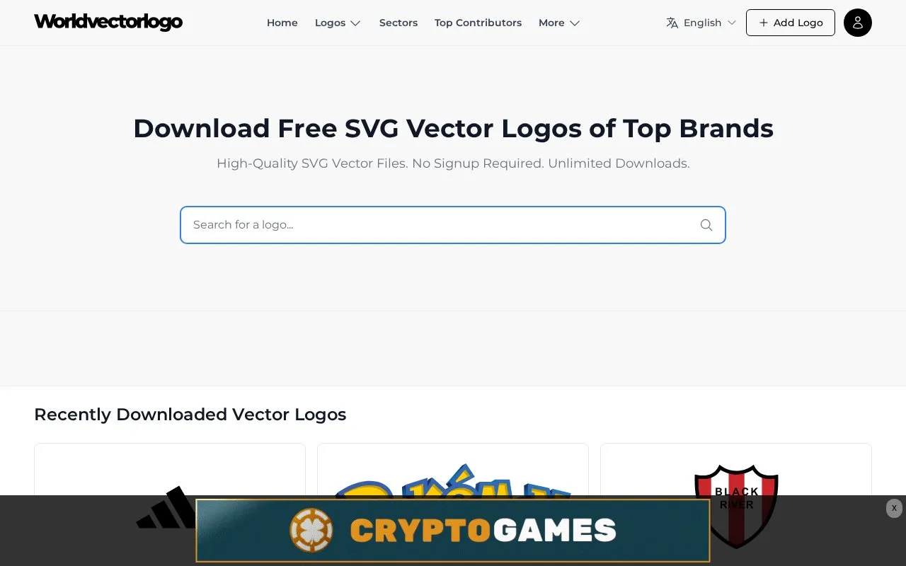 Worldvectorlogo homepage screenshot