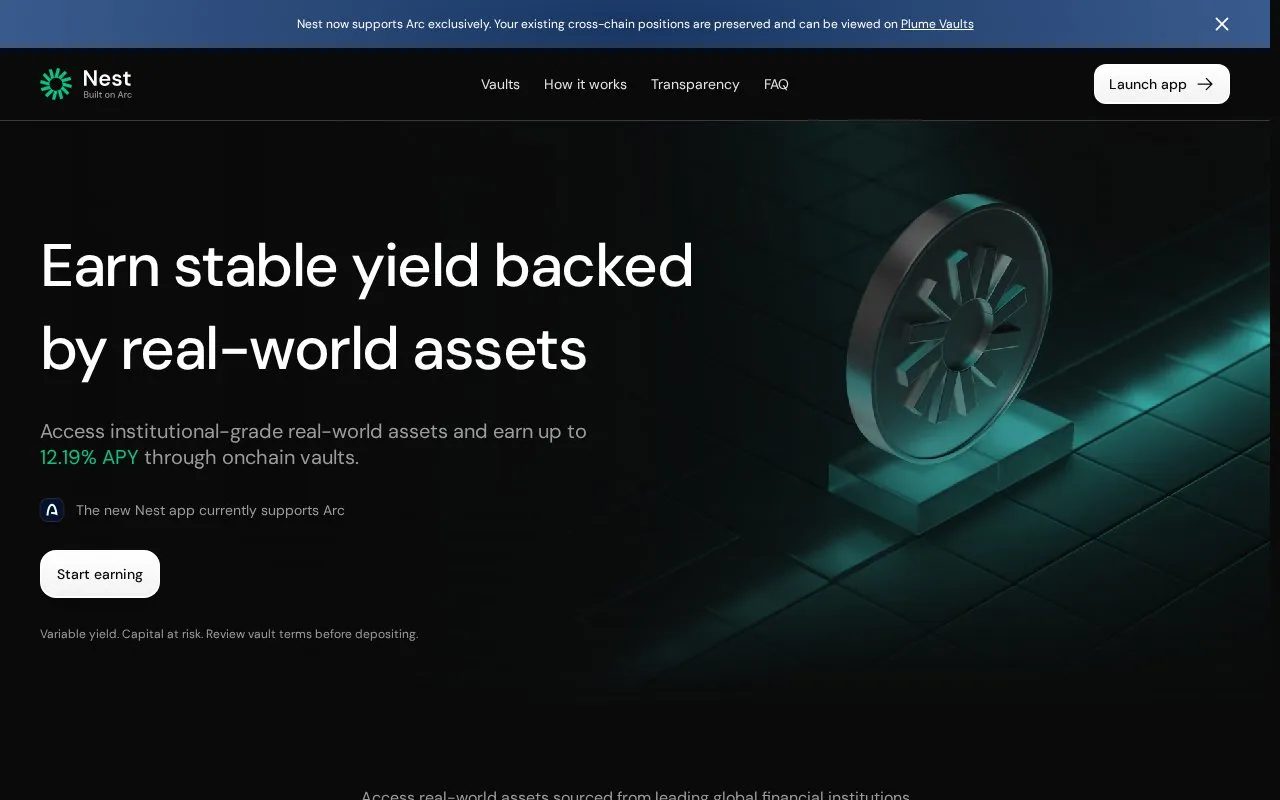 Nest Credit homepage screenshot