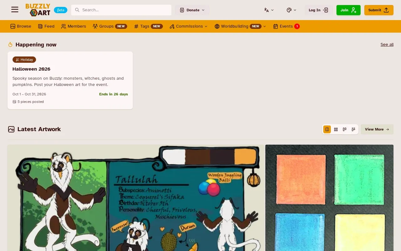 Buzzly homepage screenshot