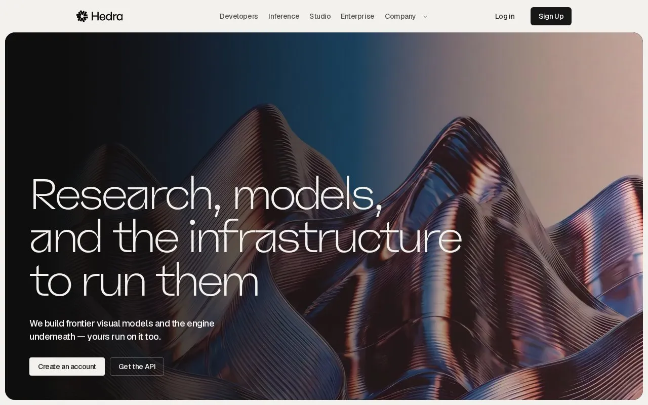 Hedra homepage screenshot