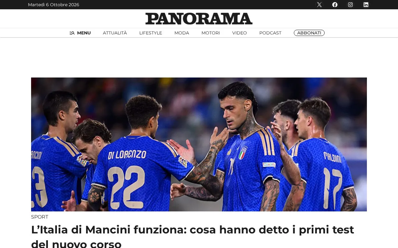 Panorama homepage screenshot