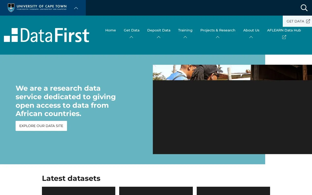 DataFirst homepage screenshot