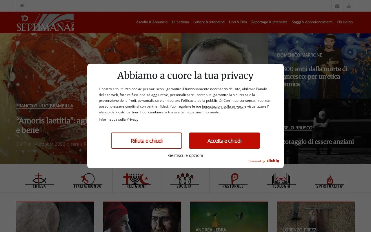 Settimana News homepage screenshot