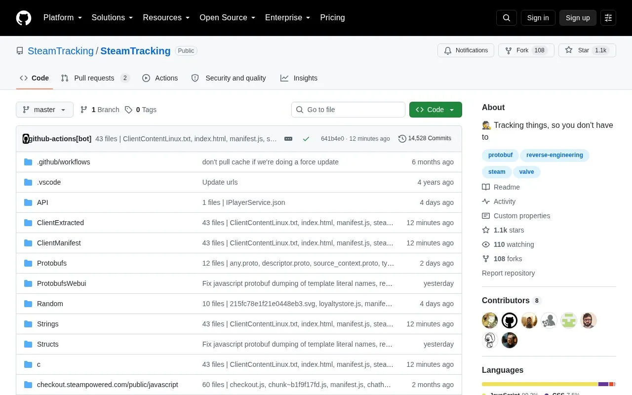 SteamTracking homepage screenshot